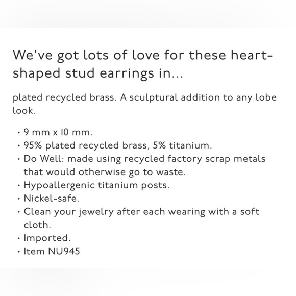 MADEWELL Gold Heart Stud Earrings - Picture 5 of 5